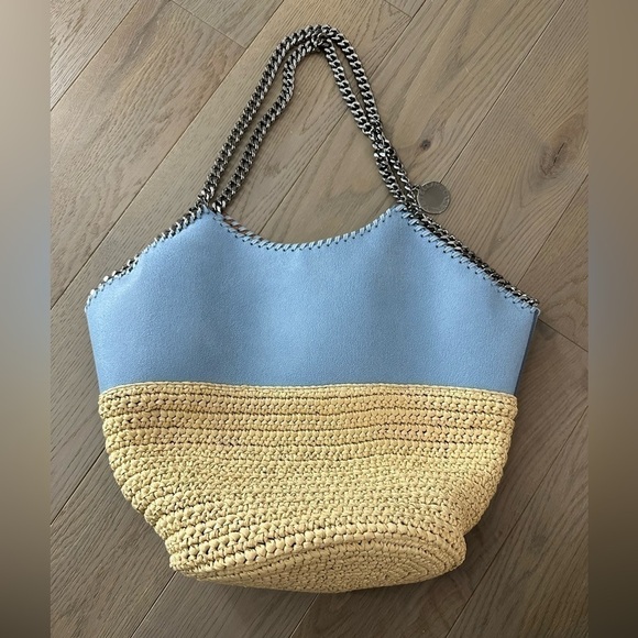 Stella McCartney Falabella Rafia Tote Blue - Picture 4 of 9